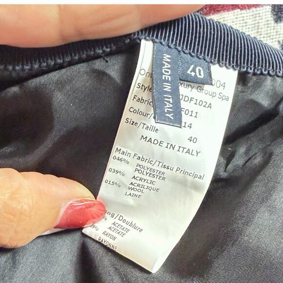 JIL SANDER NAVY PLAID TWEEDY A LINE SKIRT WOOL BLEND MADE IN ITALY SIZE 40 M 8 - Picture 5 of 7